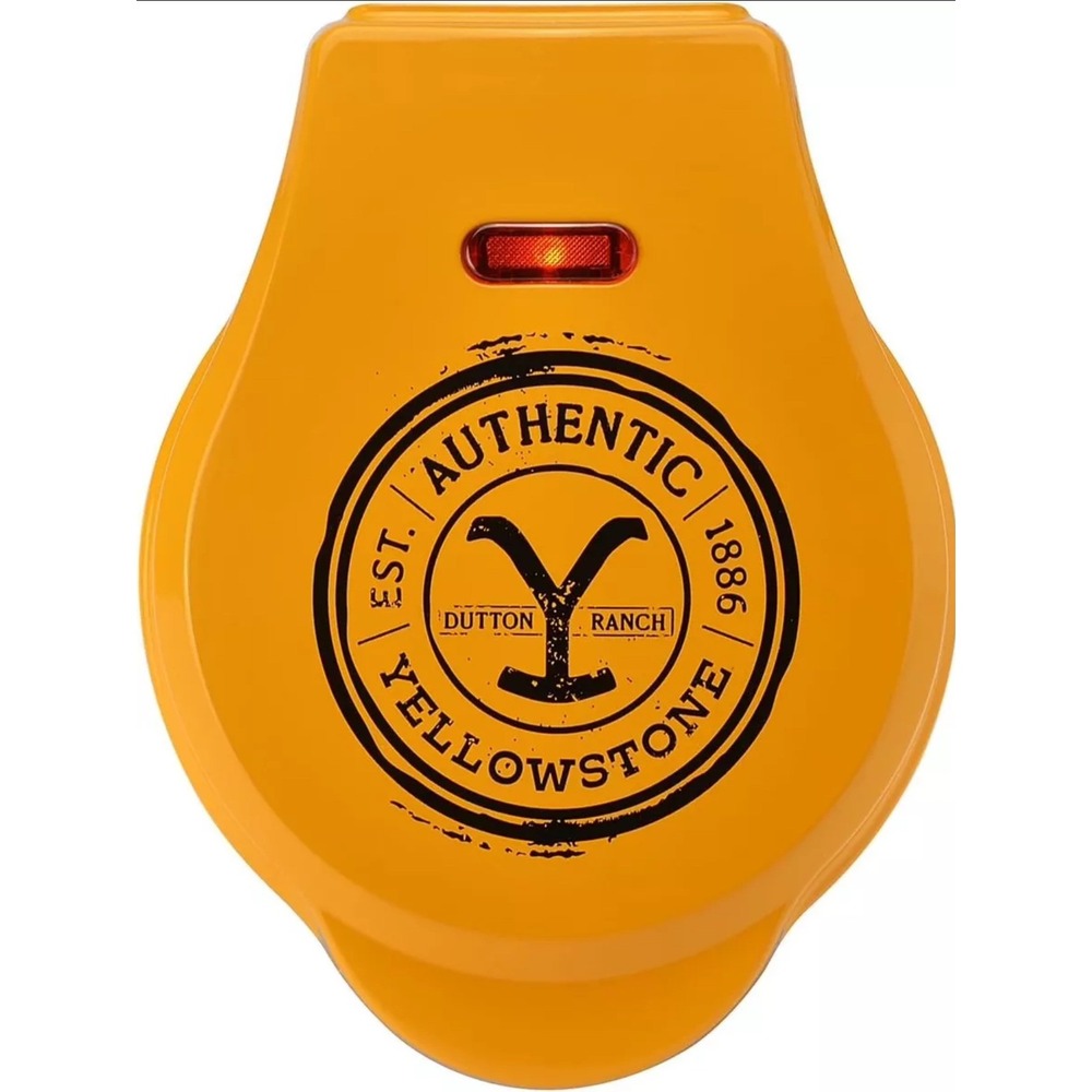 Yellowstone Branded 4-inches Waffle Maker W/ Ceramic Coated Cooking Plates